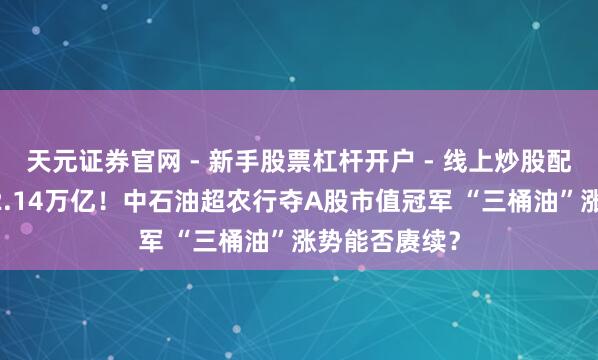 天元证券官网 - 新手股票杠杆开户 - 线上炒股配资如何注册 2.14万亿！中石油超农行夺A股市值冠军 “三桶油”涨势能否赓续？