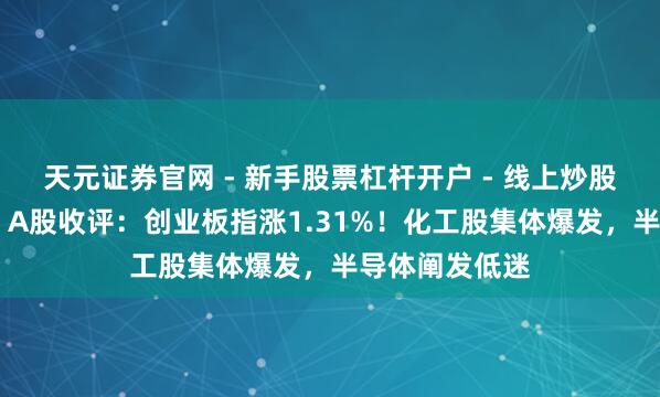 天元证券官网 - 新手股票杠杆开户 - 线上炒股配资如何注册 A股收评：创业板指涨1.31%！化工股集体爆发，半导体阐发低迷