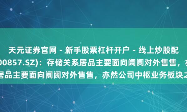 天元证券官网 - 新手股票杠杆开户 - 线上炒股配资如何注册 协创数据(300857.SZ)：存储关系居品主要面向阛阓对外售售，亦然公司中枢业务板块之一