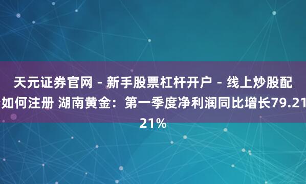 天元证券官网 - 新手股票杠杆开户 - 线上炒股配资如何注册 湖南黄金:第一季度净利润同比增长79.21%